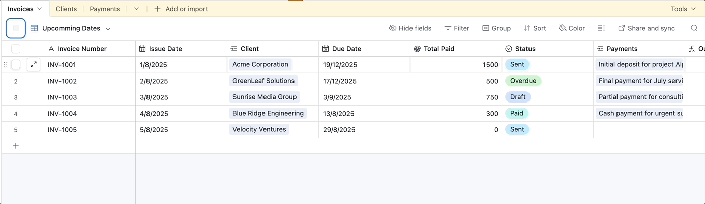 Airtable Cell Coloring Extension Demo