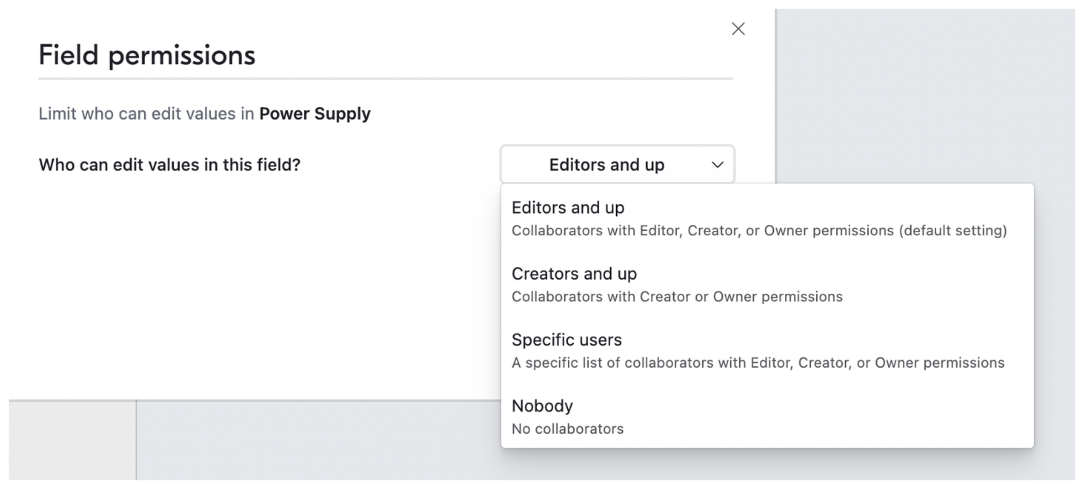 Update Field permissions