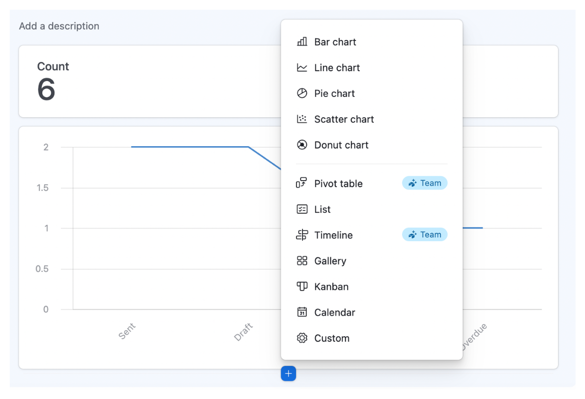 Adding a chart element inside an Airtable interface page