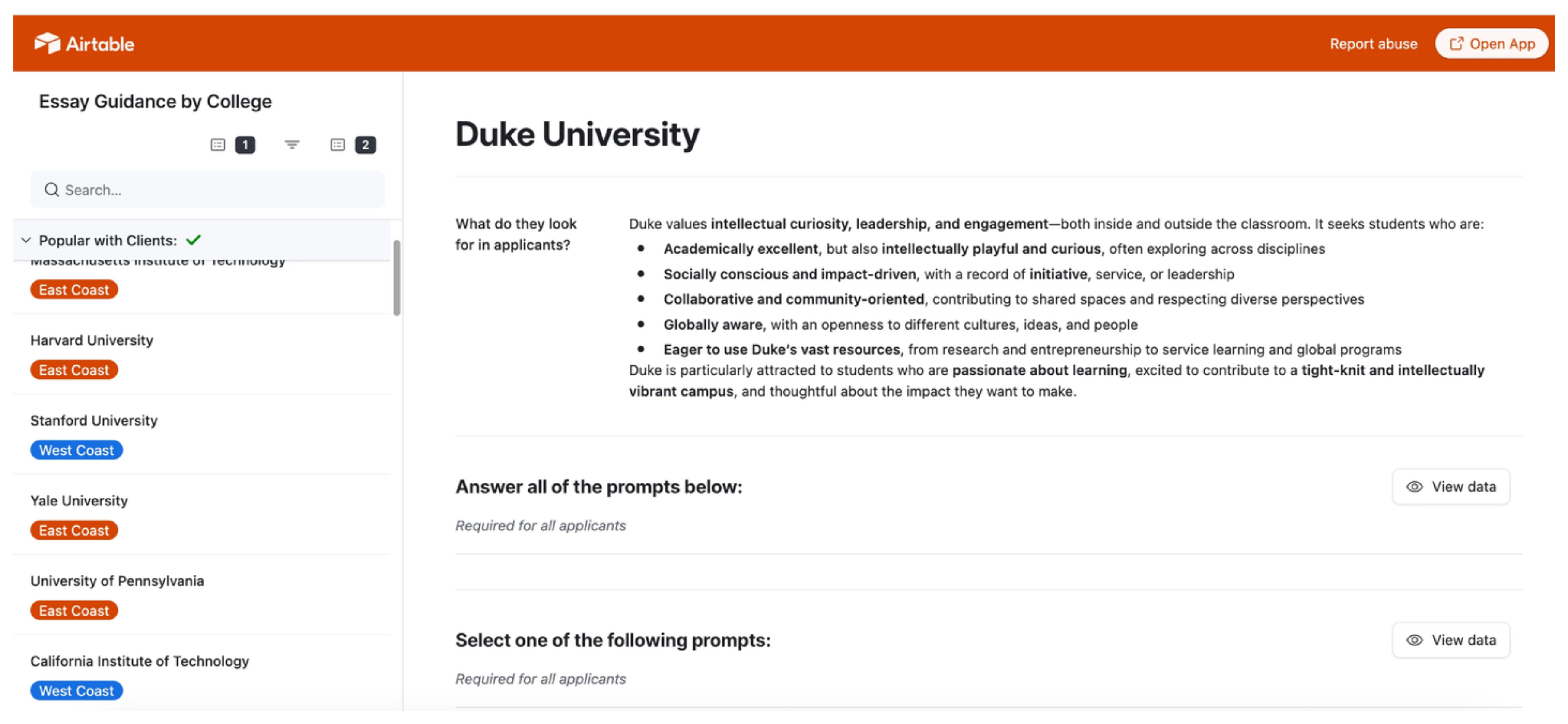 public version hides the linked records