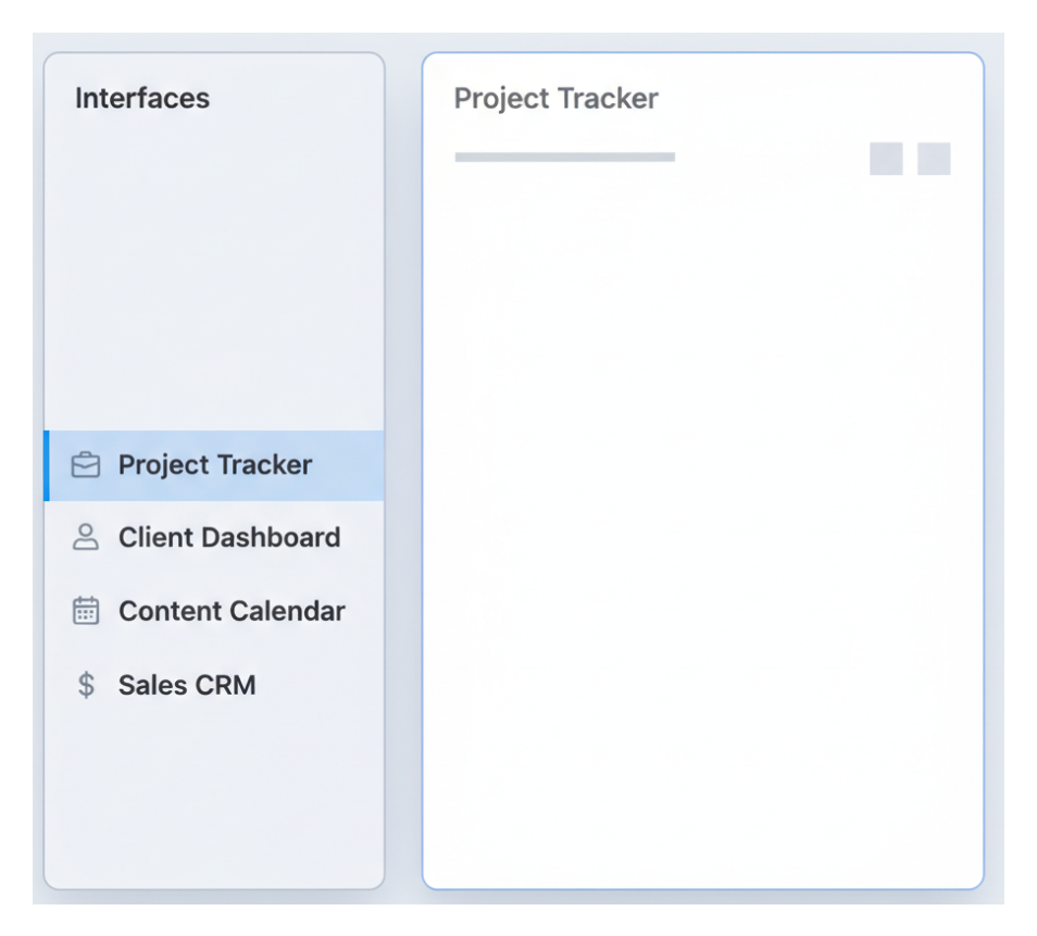 List of Airtable Interface Pages