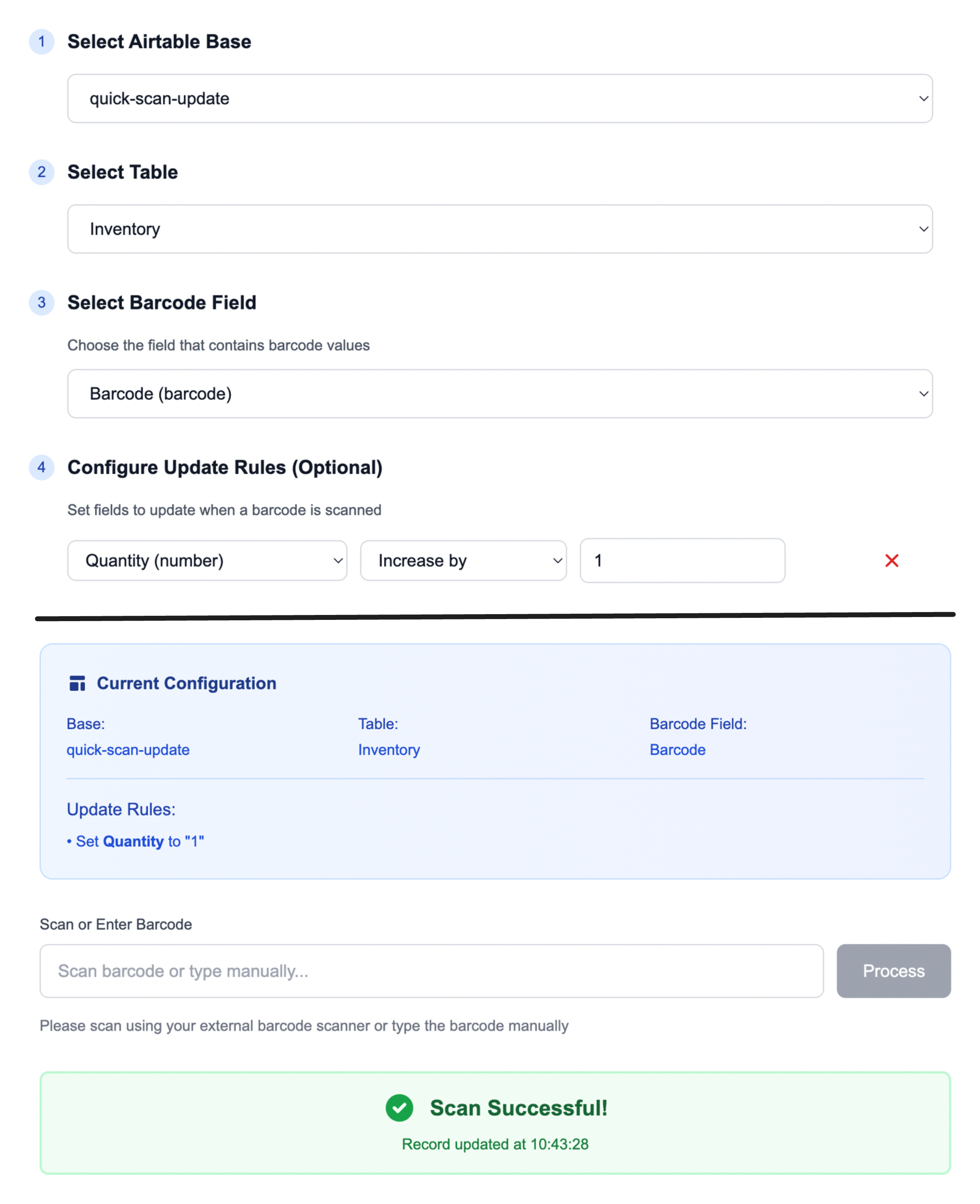 QuickScan Product Screenshot