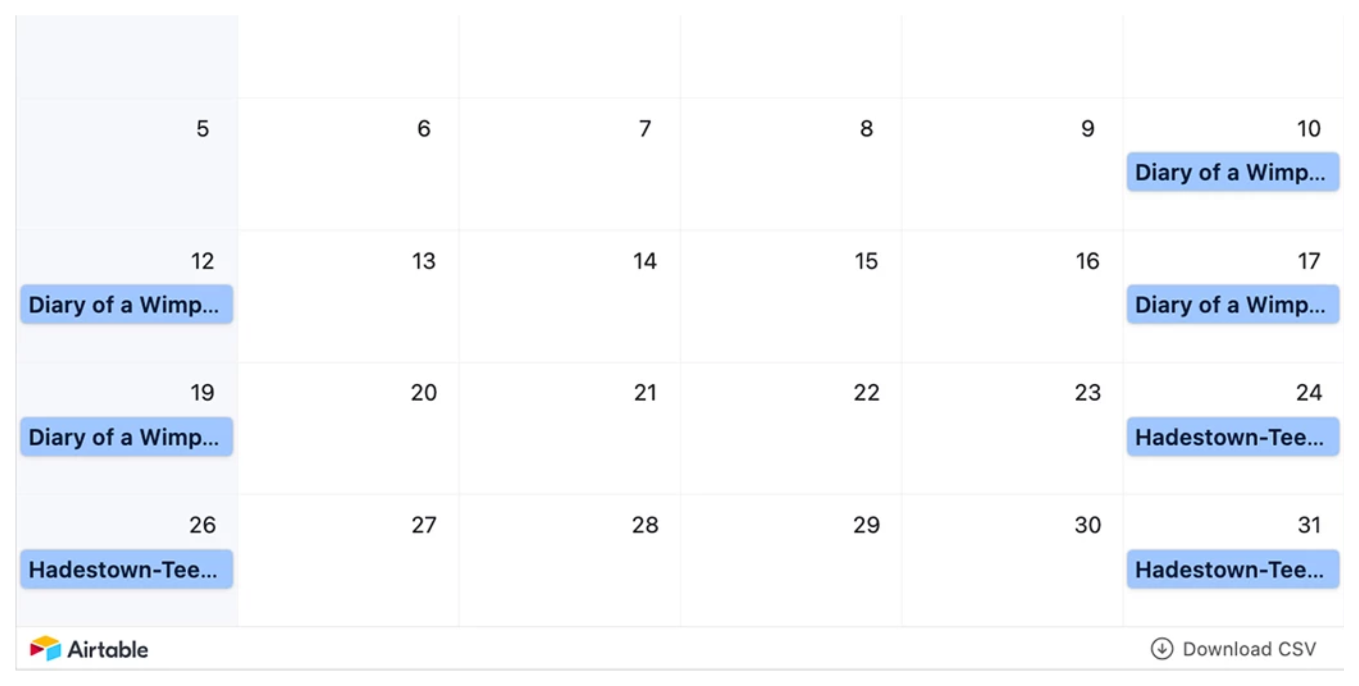 Calender View