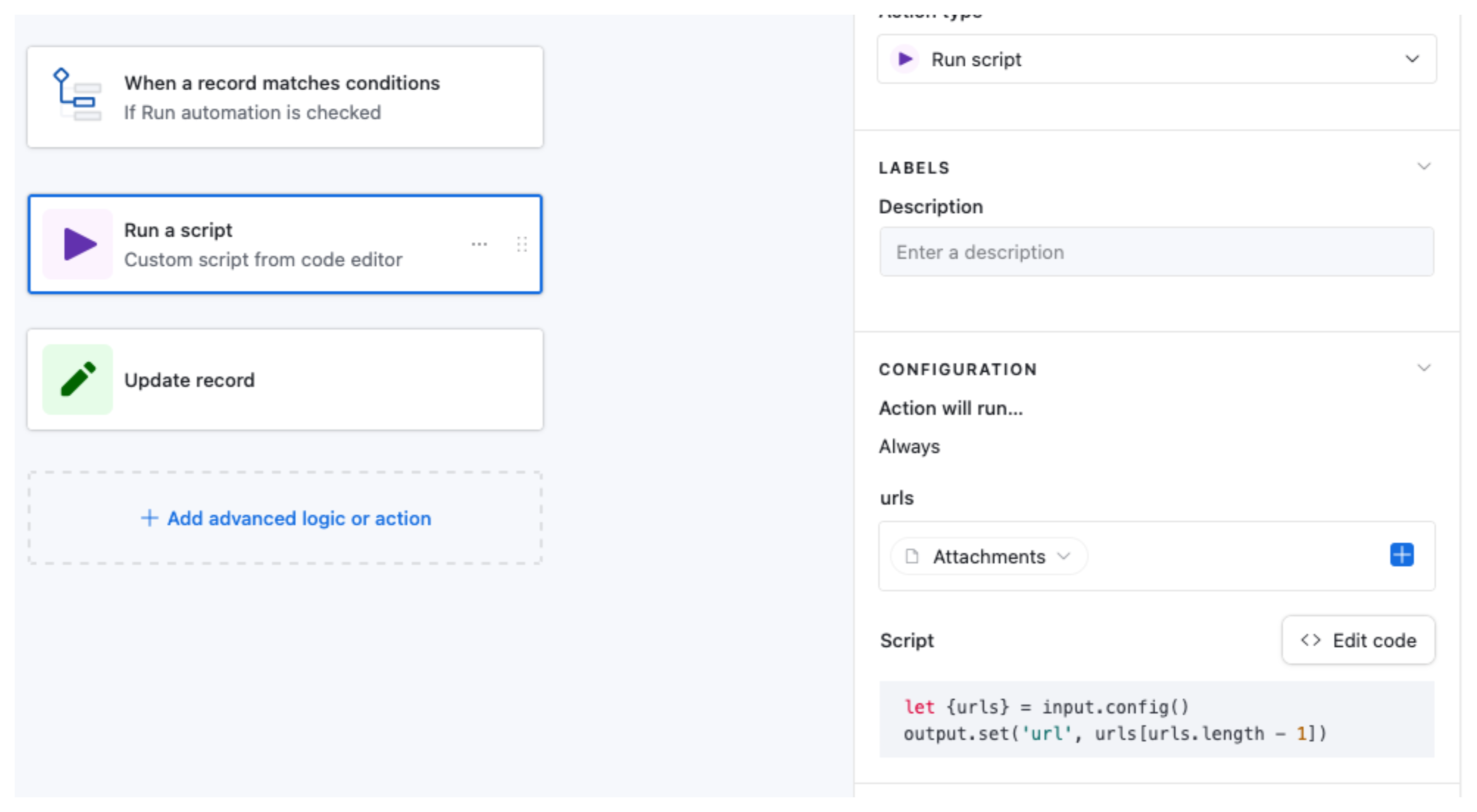 Add a script