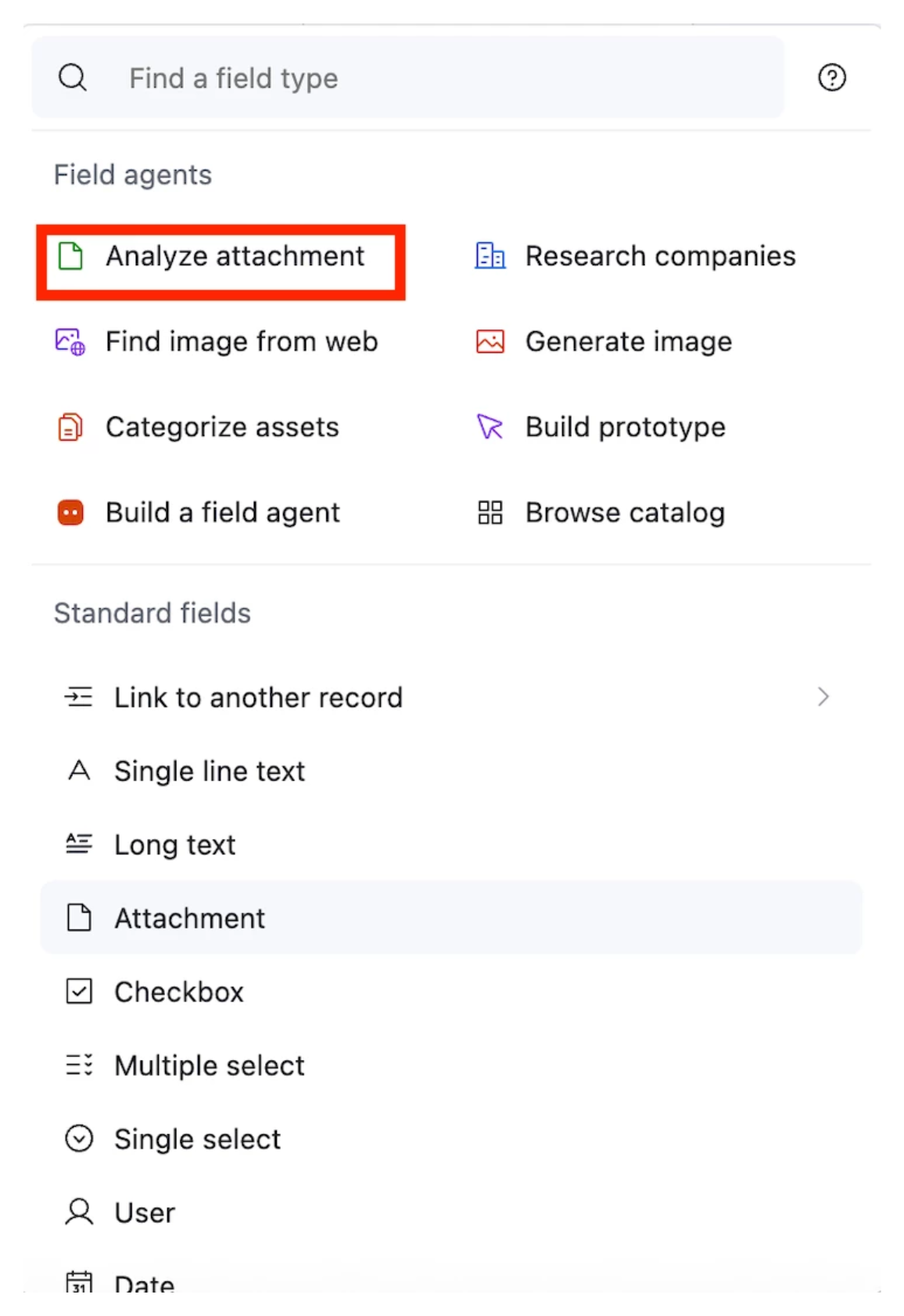 Analyze Attachments field agent