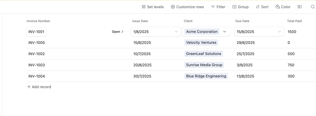 Reordering Fields in a List View