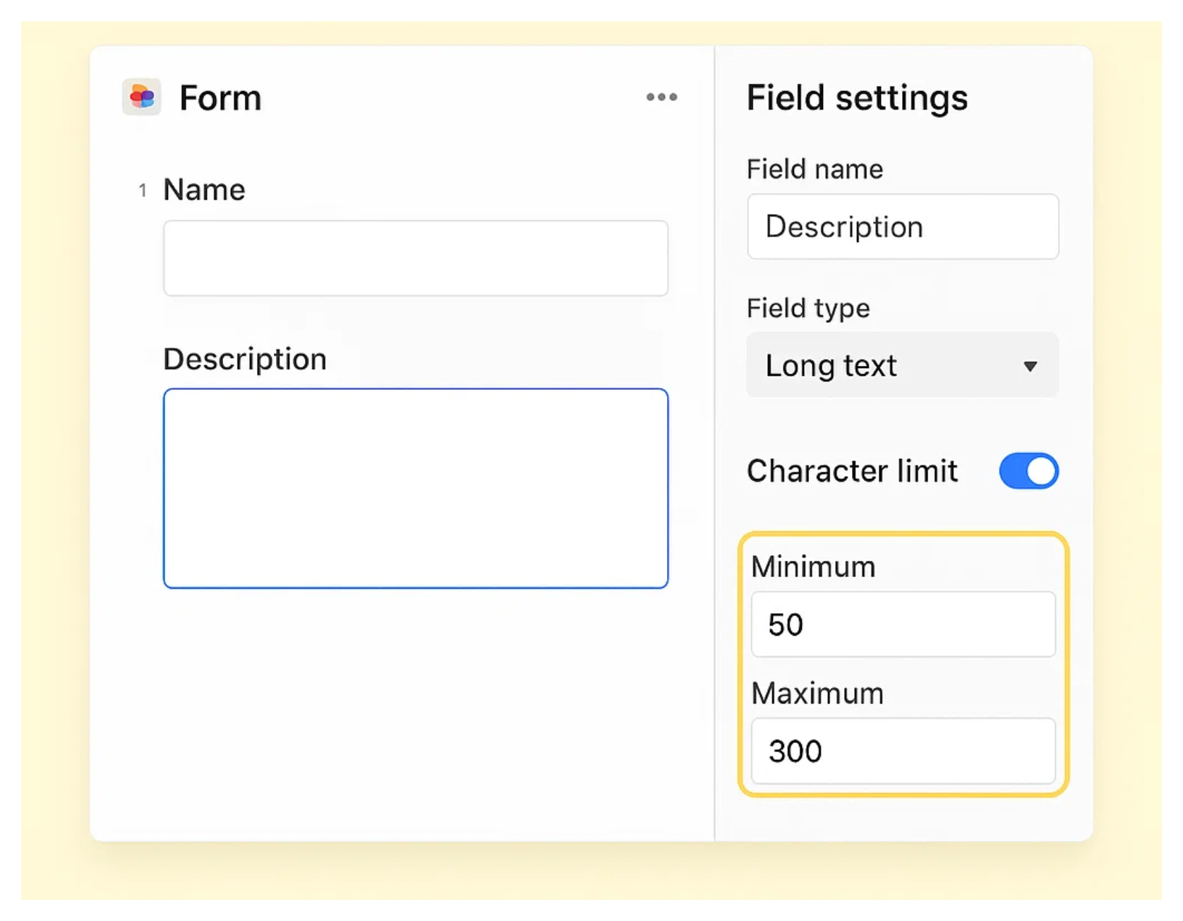 Add a Character Limit